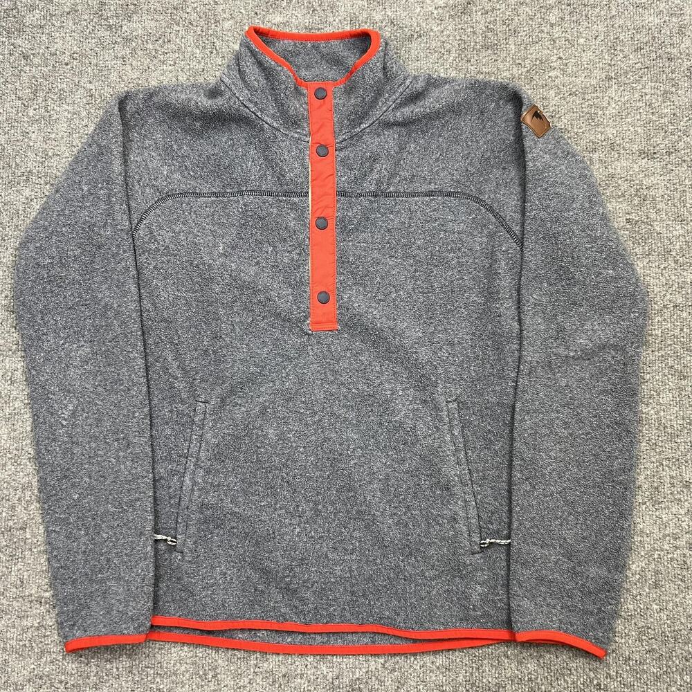 Burton Pullover Womens Medium Gray Red DRYRIDE Anouk Fleece Jacket Outdoor Logo